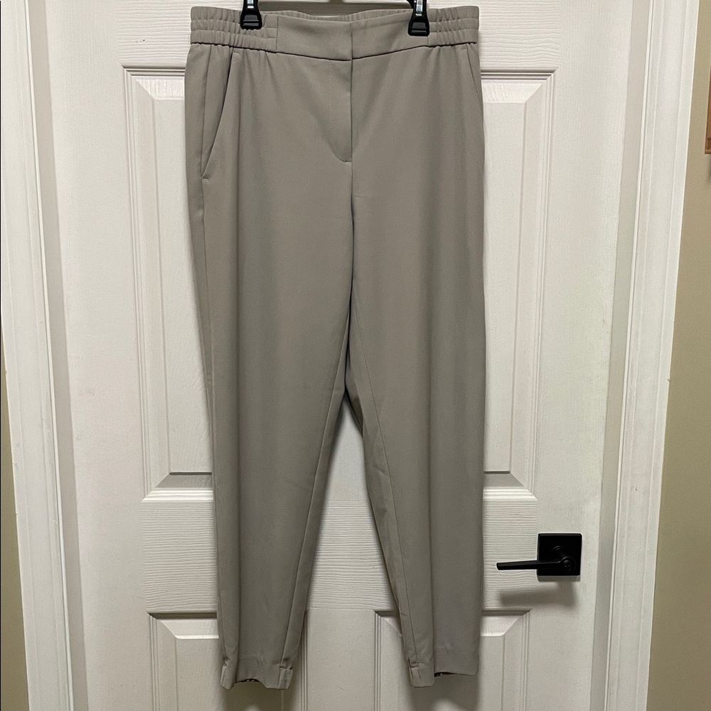 RW&CO. | Sand | Flat Front | Elastic Waist | Tapered Dress Pants | Size 8